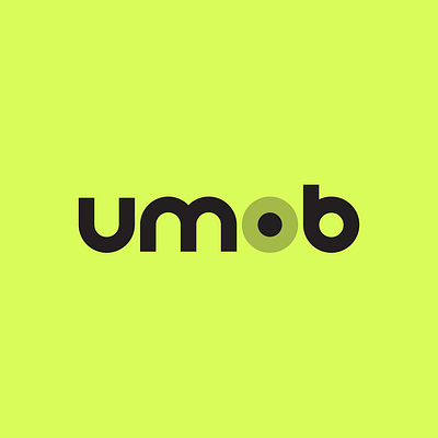 umob black branding circle design graphic design logo minimalist mobility typography vector yellow