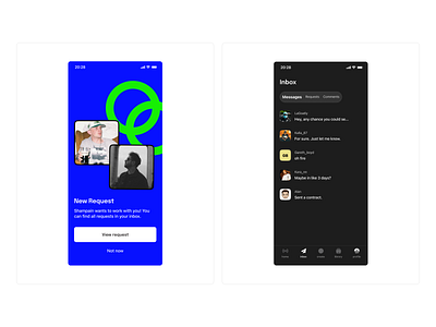 Collaboration | Inbox music app ui