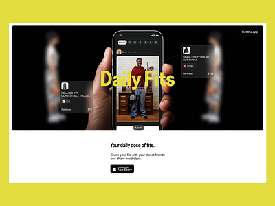 Landing Page | Fits App fashion landing page