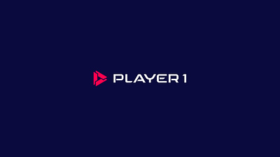 PLAYER 1 blue branding custom gaming grid identity lettering logo minimal nft p1 red symbol typography vector