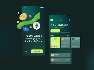 Crypto Apps #Exploration app apps bitcoin blockchain crypto currency dailyui dashboard dogecoin ethereum ios landingpage mobile mobileapp money portfolio trending ui ux