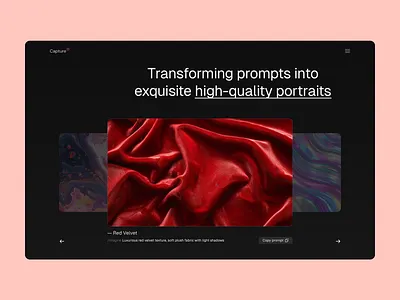 AI Prompt generator ai art generator landing page prompt text image text to at web ui website