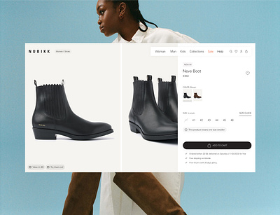 Nubikk e commerce minimalist product detail shoes ui ux website