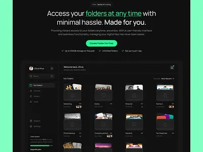 Folder management web landing page management web ui ux web website website design