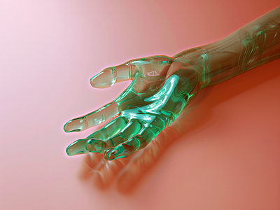 Glass hand generative ai glass hand illustration midjourney surreal