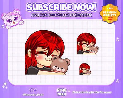 🐻Custom Chibi Hug Bear Emotes🐻 animation branding chibi emotes cute emotes design graphic design illustration logo motion graphics twitch emotes