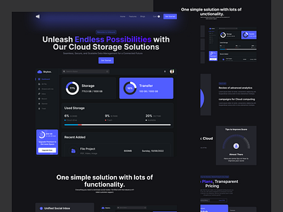 Cloud Storage Solutions SaaS Dashboard Website Design business cloud storage design marketing saas saas website technology uiux web design website