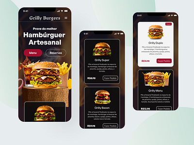 Burger Restaurant Landing Page burger burger restaurant food graphic design landing page ordering restaurante ui uiux webdesign website