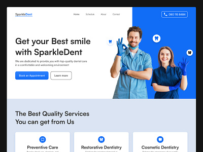 Dental website design blue dental dental care website dental website dentist dentist website landing page landing page design product design ui ui design ui ux ui ux design user experience ux ux design ux ui design web design website website design