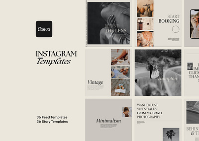 Hampton | Canva Social Media Template aesthetic aestheticdesign bundle design email etsy etsyseller etsyshop graphic design instagram showit social socialmedia ui web webdesign webtemplate