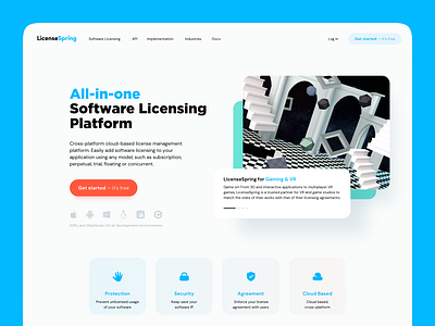 LicenseSpring Website branding cloud base design flat illustration landing page license licensing software ui user interface ux web platform