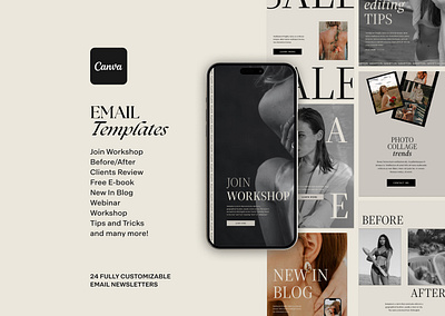 Hampton | Canva Email Template aesthetic aestheticdesign bundle design email etsy etsyseller etsyshop graphic design instagram showit social socialmedia ui web