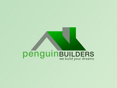 Penguin Builders design illustration logo