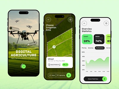 AI Powered Agriculture App Design agriculture app design agriculture mobile app agrotech agtech ai artificial intelligence farming farming app design farms mobile app smart farming ui design