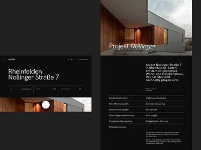 Modern Real Estate architecture black building dark flat german hkgrotesk house lines min minimalistic modern project real estate simple ui web