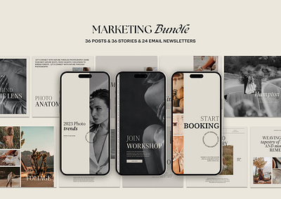 Hampton | Canva Marketing Template aesthetic aestheticdesign bundle design email etsy etsyseller etsyshop graphic design instagram marketing marketing bundle showit socialmedia template ui