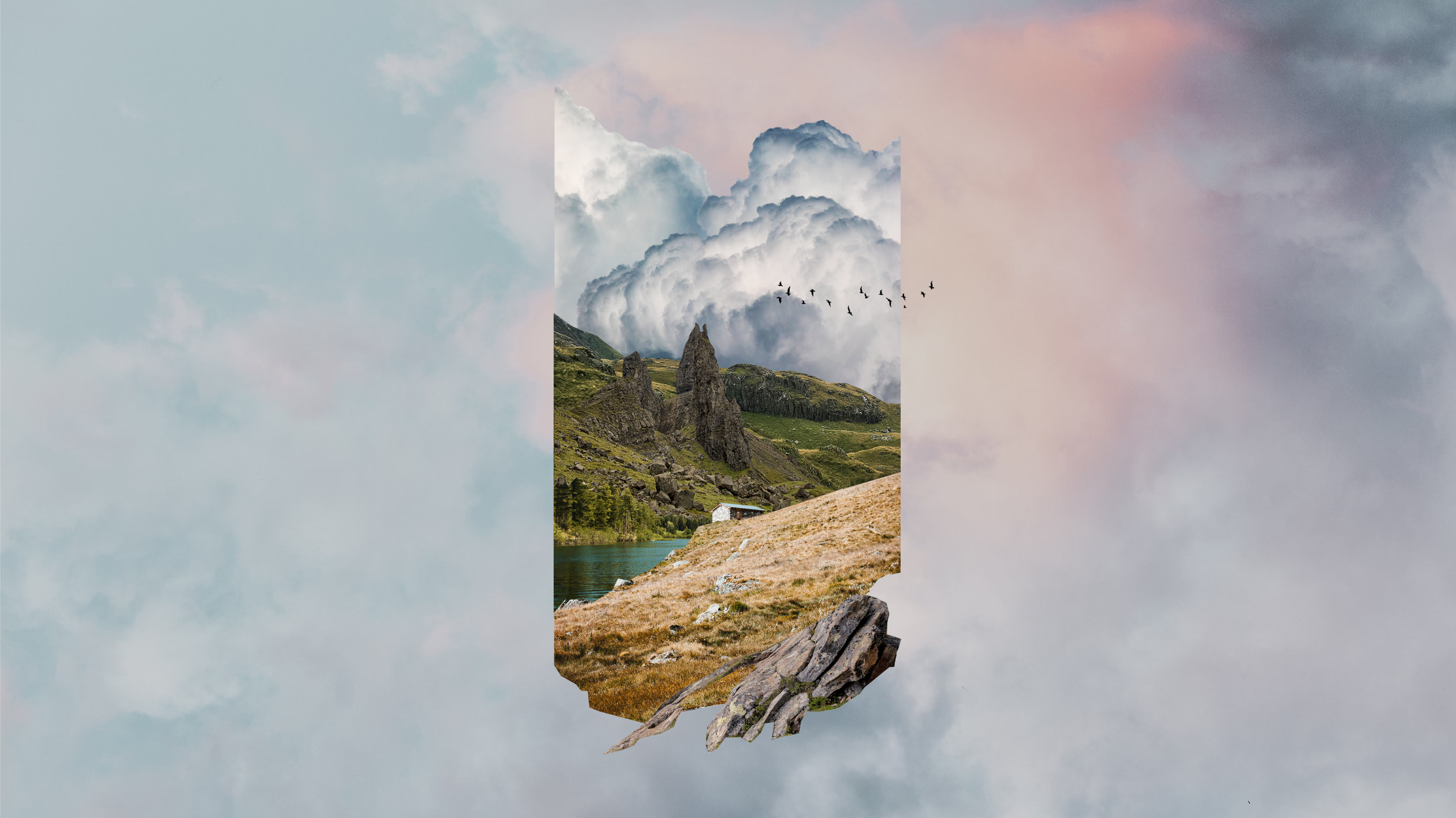 Spring. collage design mixed media moodboard