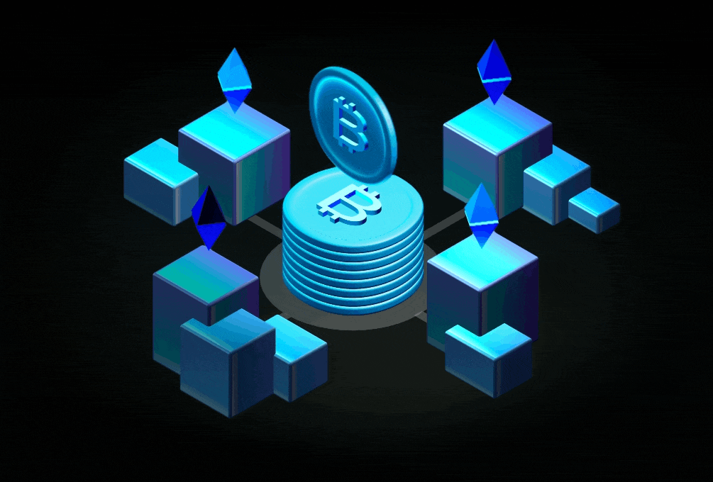 3D animation of cryptocurrency 3d animation branding graphic design motion graphics ui