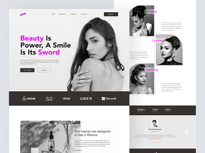 Fashion Landing page branding design ui