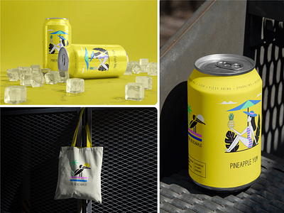 Pineapple Yum🍍 branding can candesign charterdesign design graphic design illustration juice logo packaging design pineapple juice summer typography vector