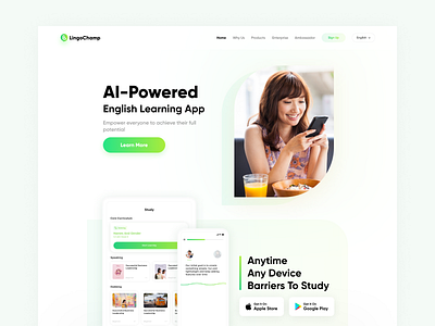 WebDesign for LingoChamp study ui web design