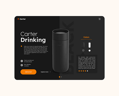Carter Drinking Battle | Web Slider branding creativewebsote design figma illustration landing page logo redesign ui uiux user interface website website design