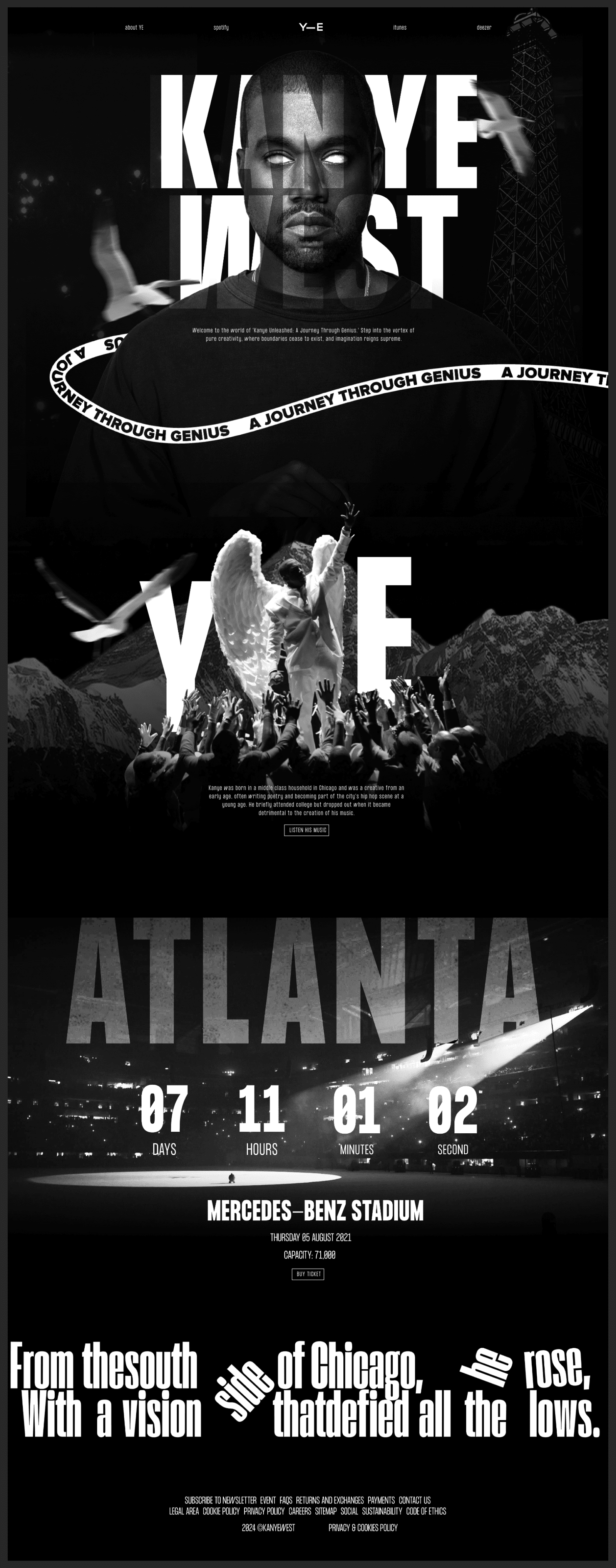 Kanye West - Personal Website Design Landing Page Concept by LAIN UI/UX