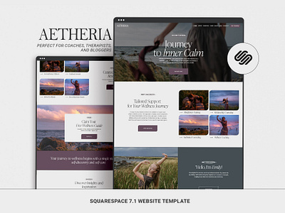 AETHERIA — Squarespace Coach Website Template counselor website holistic coach mental health psychologist website squarespace blog squarespace template squarespace website therapist website website design website template website theme wellness coach wellness website