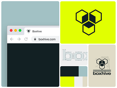 Boxhive logo box branding color palette favicon identity logistics logo logofolio ui