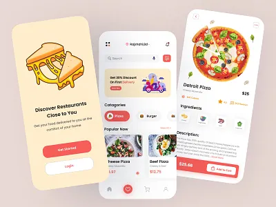 Food Delivery App Design app design deliver delivery app food food and drink food delivery app grocery delivery ios mobile app online food restaurant app splash screen ui ux