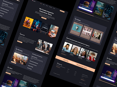 Agency Landing Page UI dark ui design digital agency homepage interface landing page professional design ui