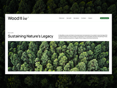 WoodWise landing page ai branding design graphic design illustration landing page logo minimal nature typography ui ux uxresearch web design