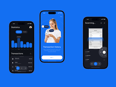 Expense Tracker iOS App app clean ui expense ios management mobile monay receipt scanner spanding statistics tracker ui
