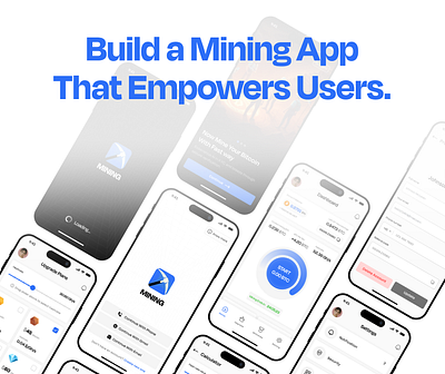 Mining - BTC Mining Mobile App UI Kit app ui app ui kit bitcoin mining btc crypto crypto mining figma figma design mining realtime mining ui kit uiux