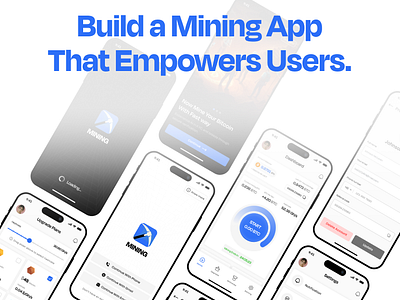 Mining - BTC Mining Mobile App UI Kit app ui app ui kit bitcoin mining btc crypto crypto mining figma figma design mining realtime mining ui kit uiux