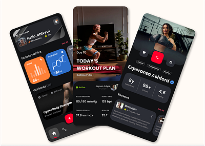 Fitness app beginner challenge daily ui dailyui design figma fitness and diet app fitness app fitness mobile app illustration learner mobile app reference