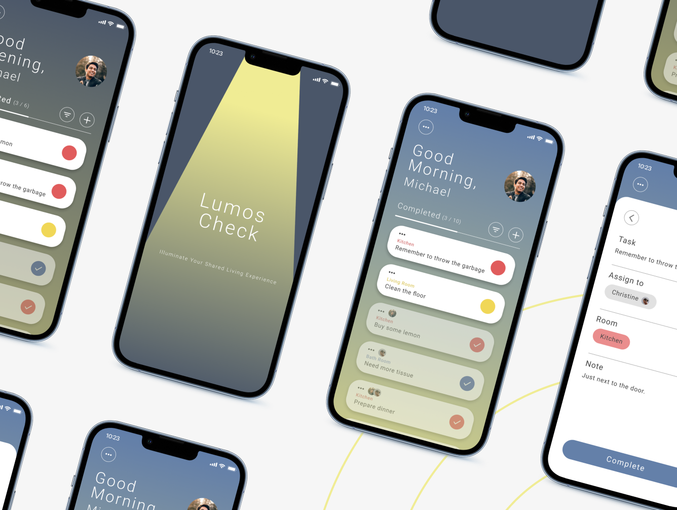 Chore schedule app in share house chores design house living mobile ui ux