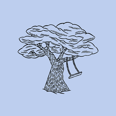 Store of Daydreams blue branding design engraved graphic design illustration minimalist modern tree