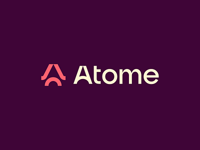 Atome Logo Design a abstract ai app atom branding digital dynamic education finance fintech futuristic growth logo minimal money payment saas technology web