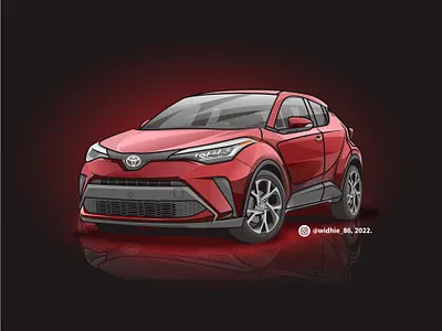 C-HR Hybrid branding chr hybrid coreldraw design hybrid illustration japan lineart otomotive toyota vector