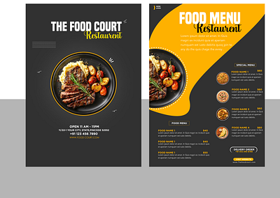 Restaurant menu branding graphic design ui