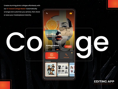 Collage Maker - Ai Powered App ai ai collage maker andriod animation app design branding collage maker design editor app graphic design illustration ios logo mobile photo editor product design ui user interface ux web design