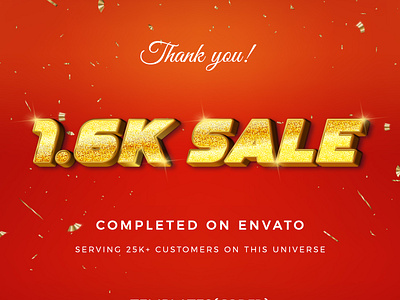 Achieved 1,600 sales on Envato 🎉 graphic design ui