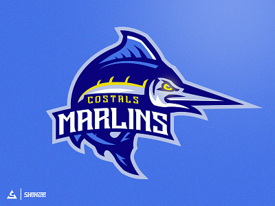 Costal Marlins sports team mascot logo basketball branding design esportslogo football graphic design hockey illustration illustrator logo mascot logo sports logo ui ux vector volleyball