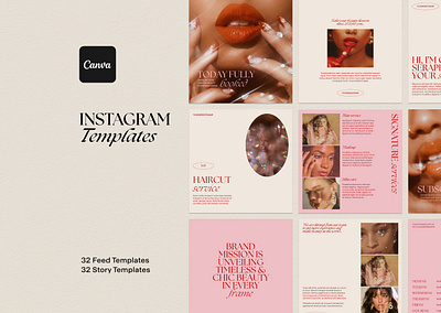 Soho Beauty | Canva Social Media Template aesthetic aestheticdesign beauty bundle canva canvatemplate design email etsy etsyseller etsyshop graphic design instagram modern social socialmedia ui