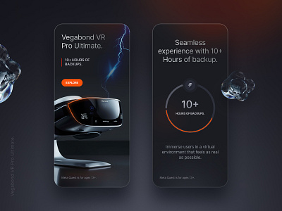 Vegabond VR headset app UI banner design branding design graphic design graphicdesign illustration logo mobileapp ui uidesign ux vector vrar vrheadest website vr