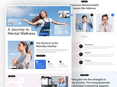 Mental Health Website Design 3d animation branding creativedesign graphic design landingpage logo mental health website design motion graphics responsivedesign ui uitrends userinterface uxui webdesign webinspiration websitedesign webui