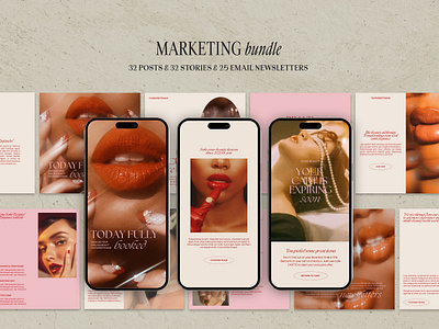 Soho Beauty | Canva Marketing Template aesthetic aestheticdesign beauty bundle design email etsy etsyseller etsyshop graphic design instagram marketing marketingbundle newsletter showit social socialmedia ui