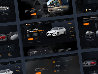 Autodel - Car Store Website auto car dark figma homepage landing page service shop store ui design webdesign website