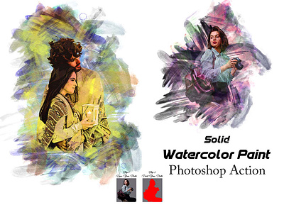 Solid Watercolor Paint Photoshop Action photoshop tutorial